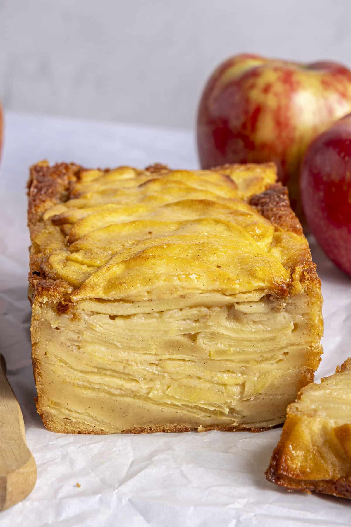 Homemade invisible apple cake recipe.