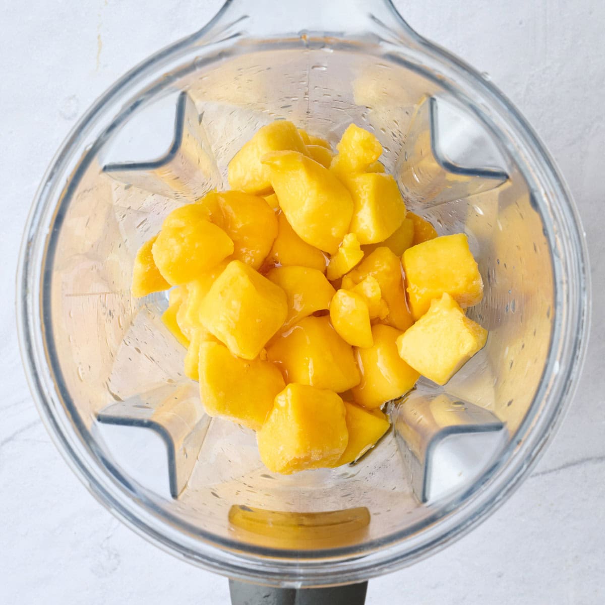 Sorbet ingredients in a blender before blending.