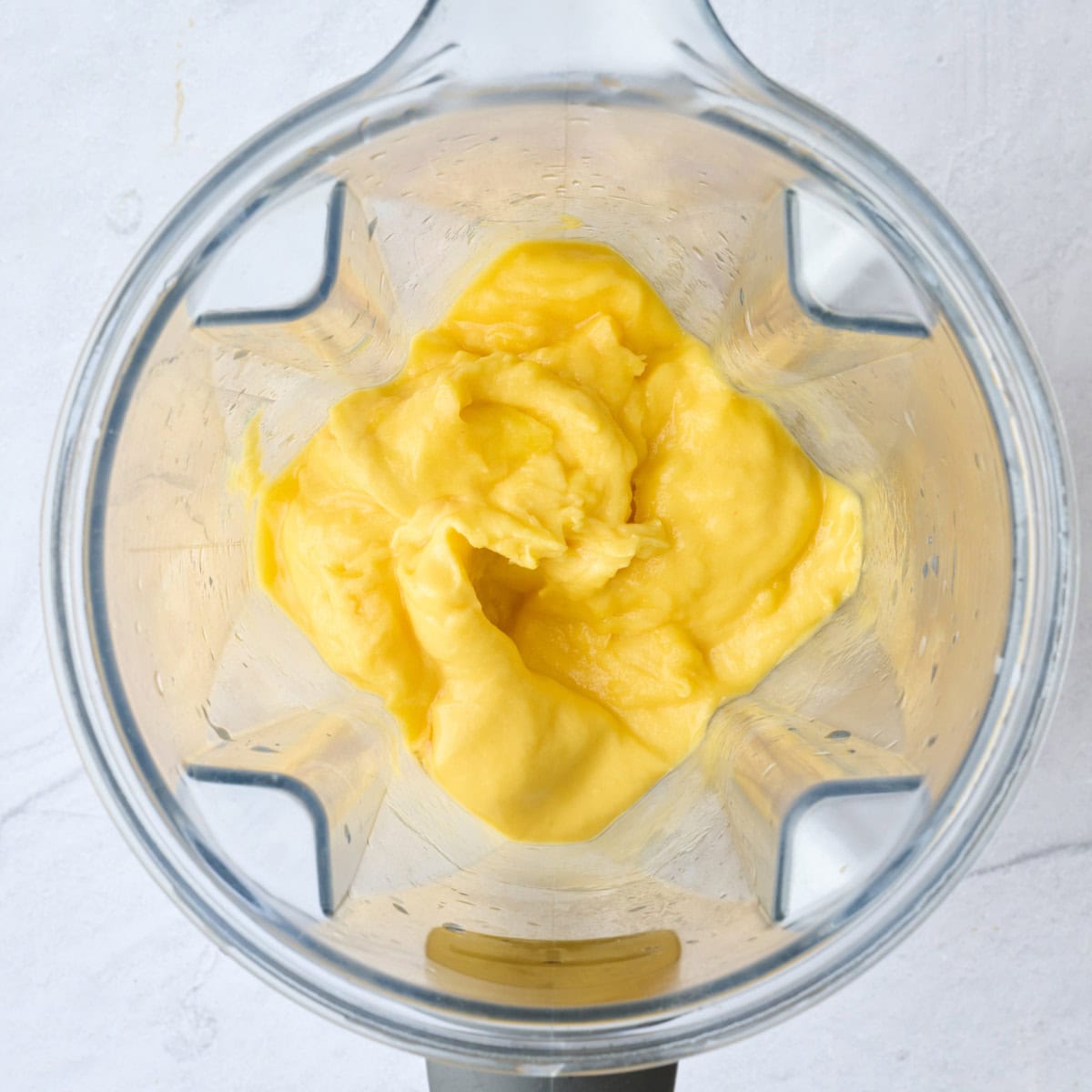 After blending frozen fruit smooth.