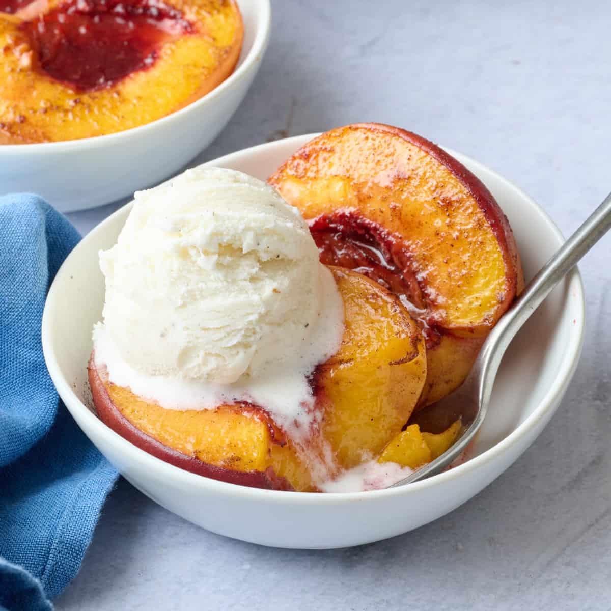 Easy baked peaches recipe.