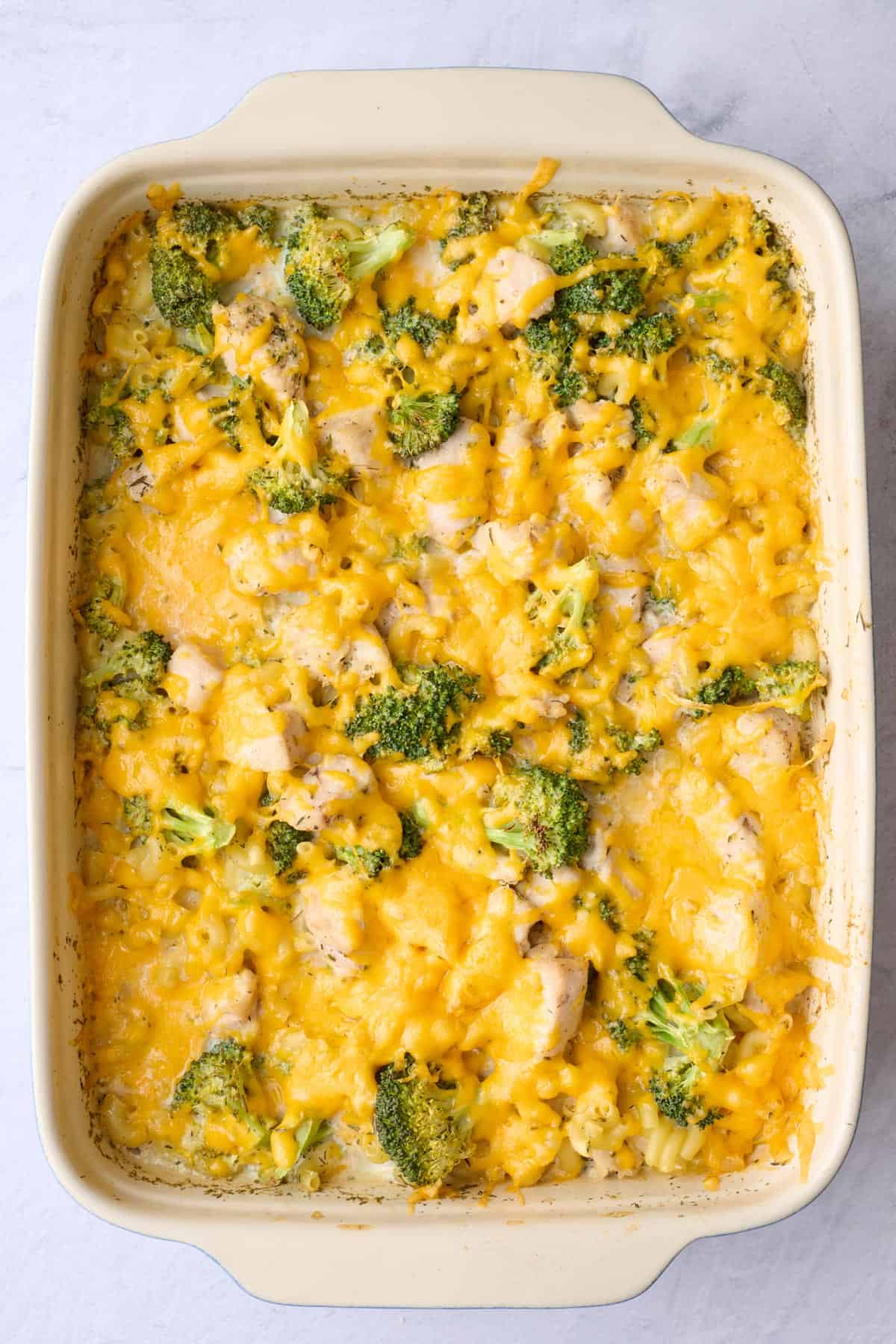 Recipe after baking with melty cheese.