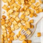 Homemade croutons recipe.