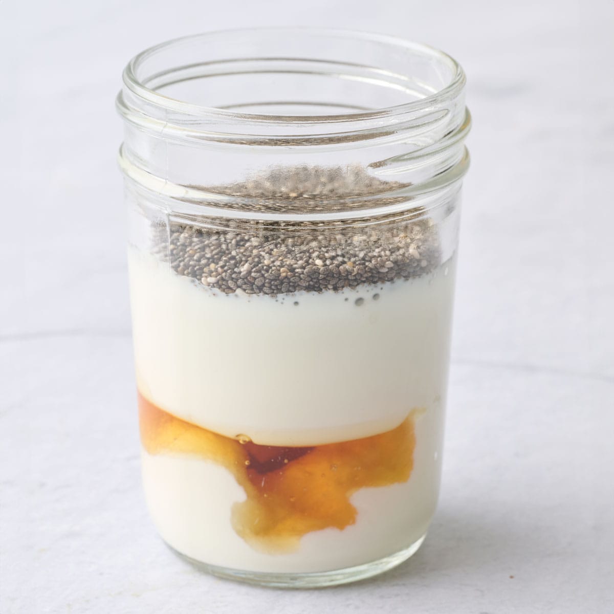 Ingredients for recipe layered in jar.