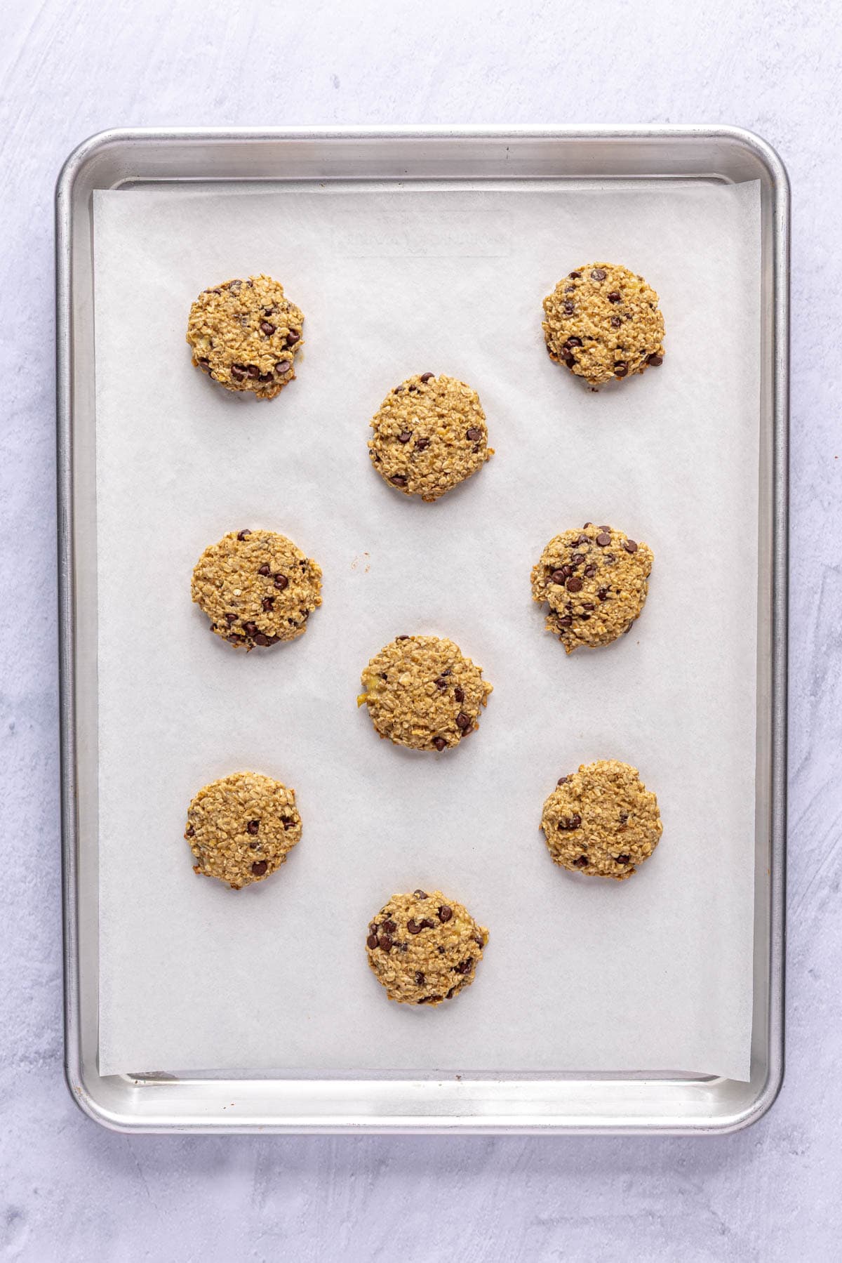Cookies after baking on sheet pan.