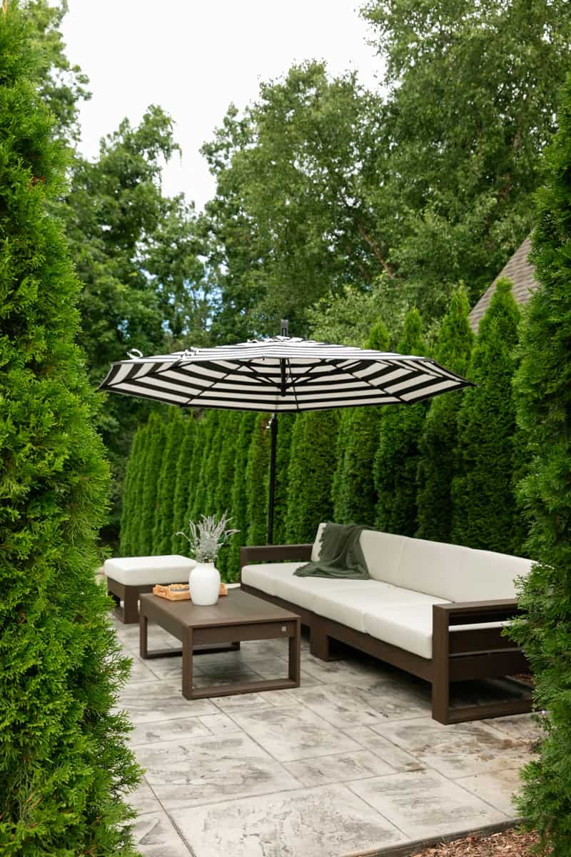 Polywood furniture in patio entrance