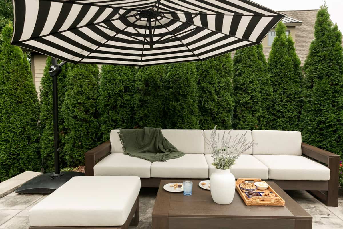 Polywood sectional in outdoor patio