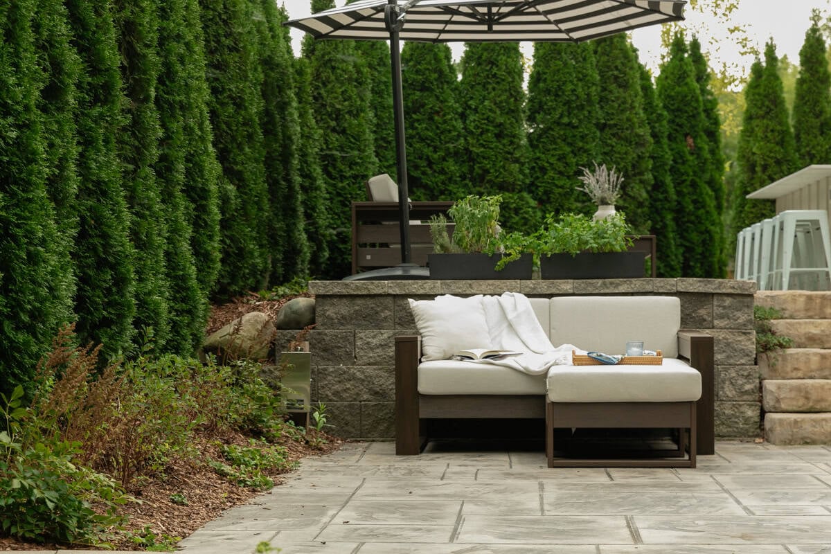 Polywood loveseat an ottoman nook