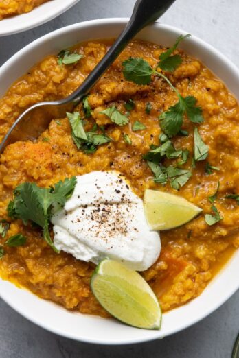 Red lentil curry recipe.