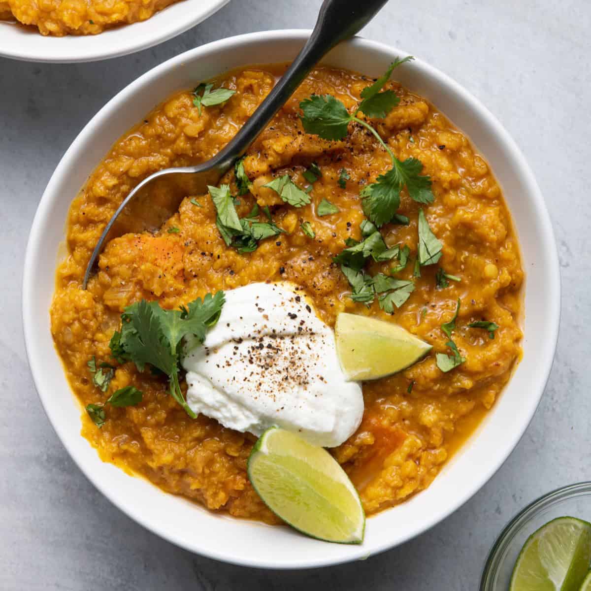 Red lentil curry recipe.