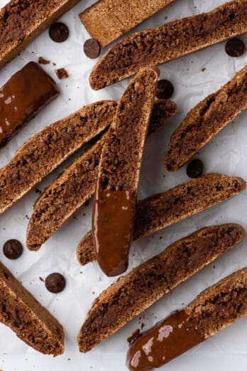 Homemade dark chocolate biscotti recipe.