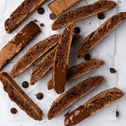 Homemade dark chocolate biscotti recipe.