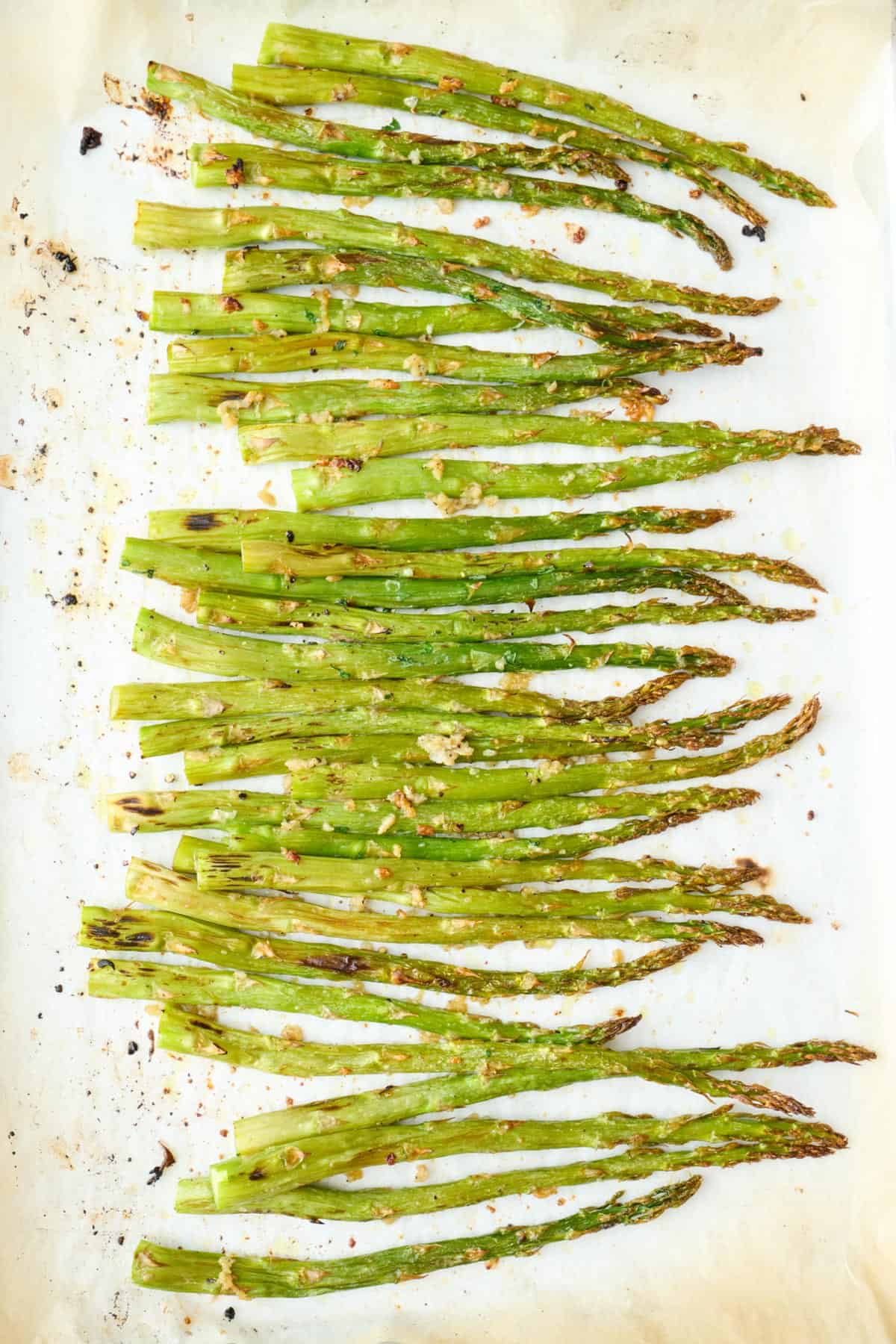 Asparagus spears after roasting.