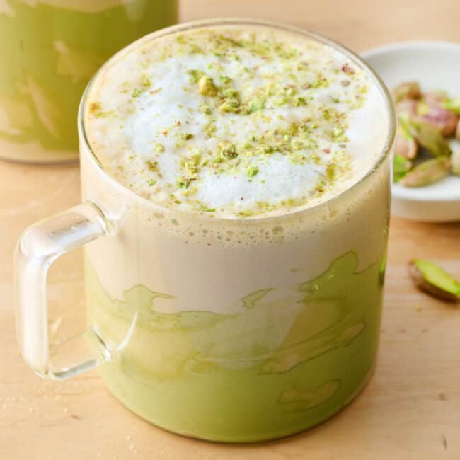 Pistachio latte recipe.
