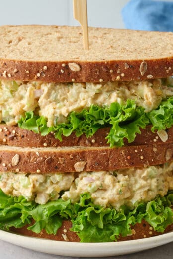 Vegan chickpea salad sandwich recipe.