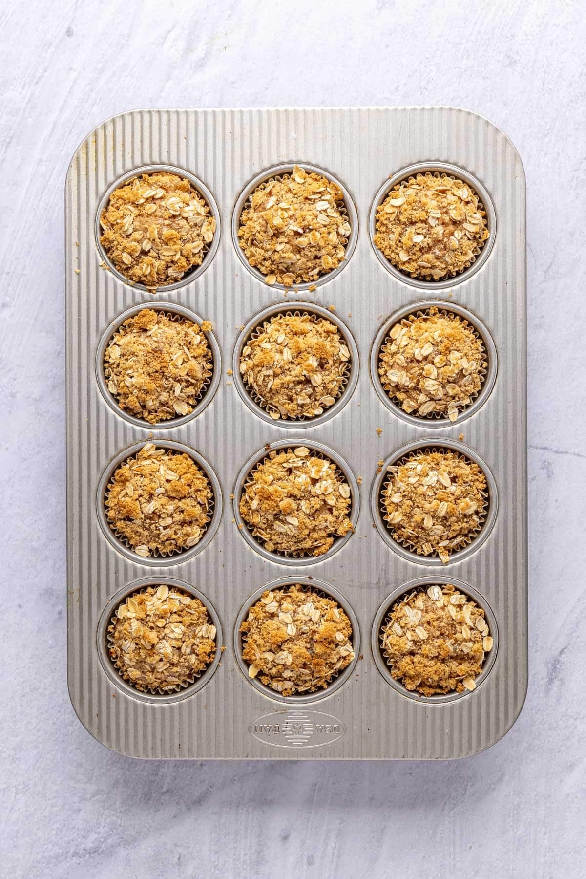 Oat muffins after baking.