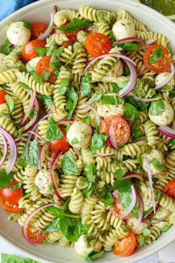 Pesto pasta salad recipe.