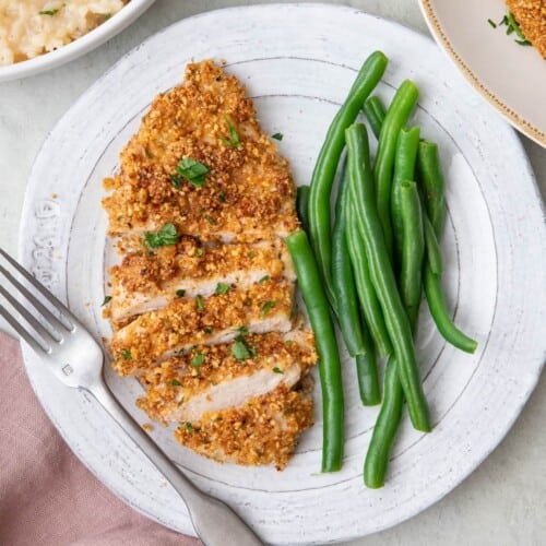 Baked almond crusted chicken recipe.