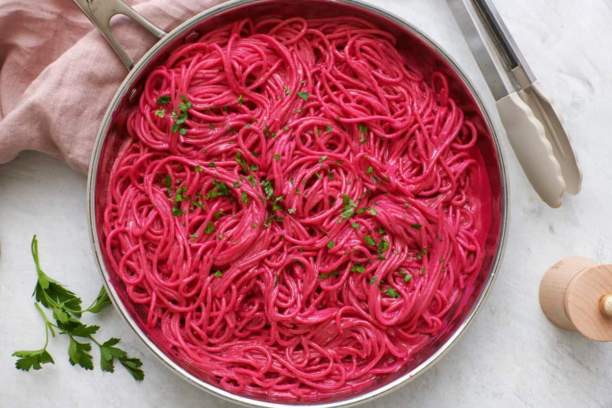Best pink beetroot pasta recipe.