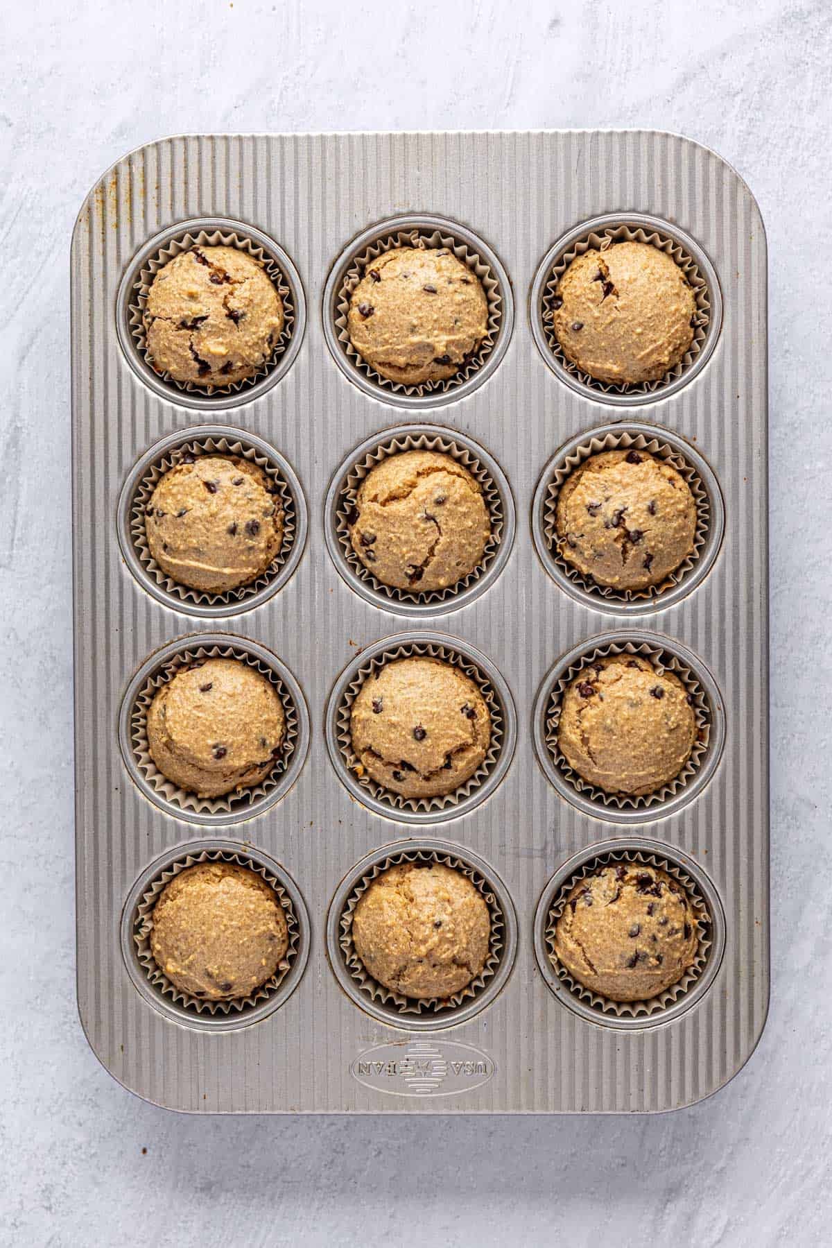 Muffins after baking.