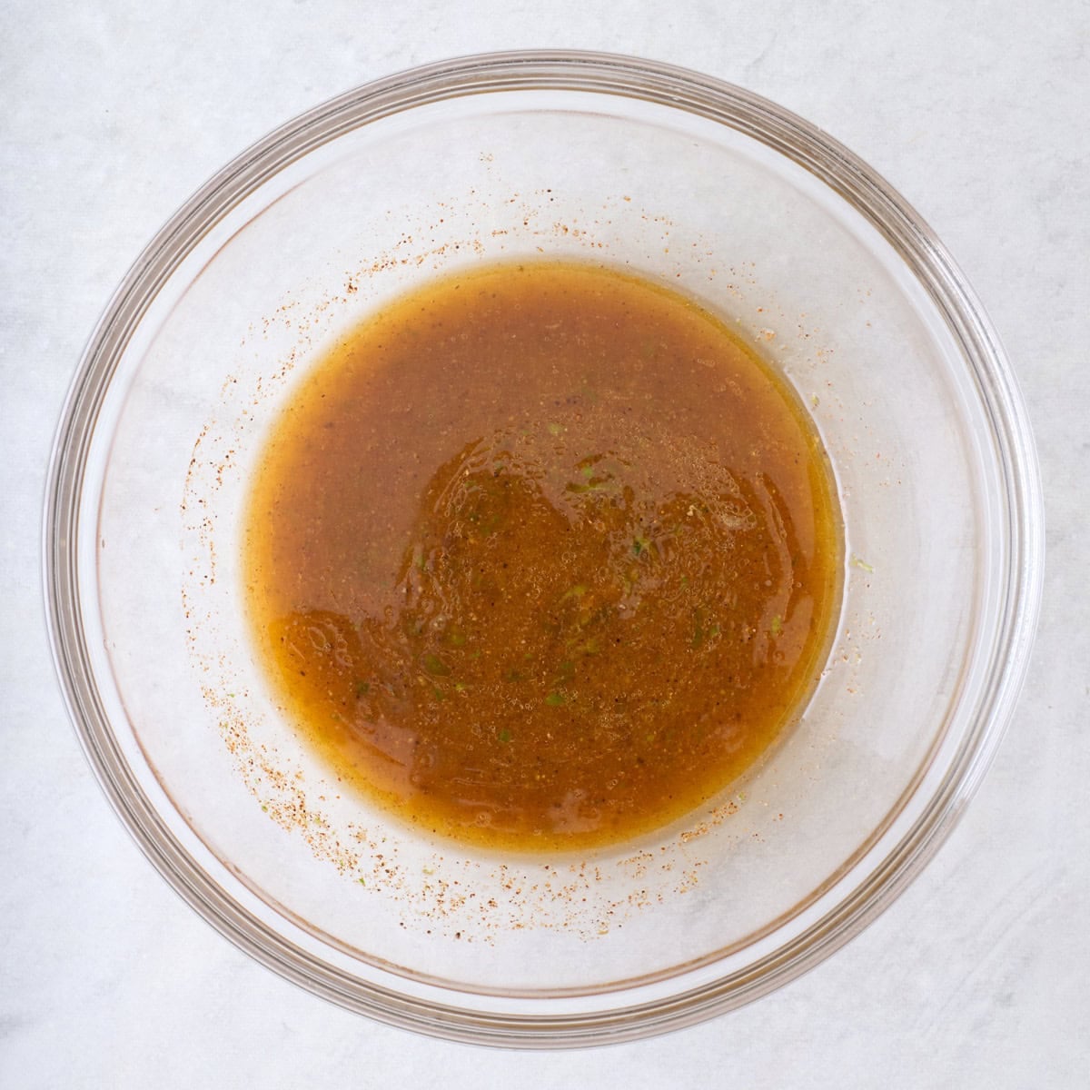 Dressing after whisking.