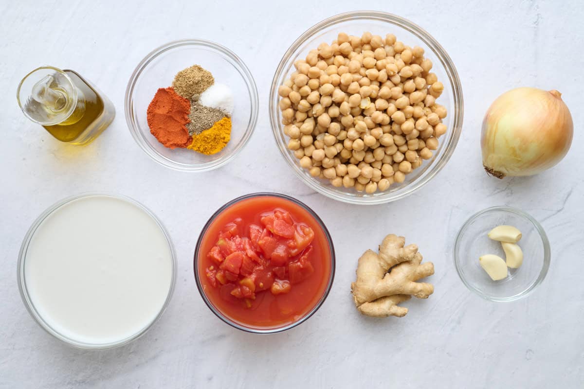 Ingredients for the recipe before prepped.