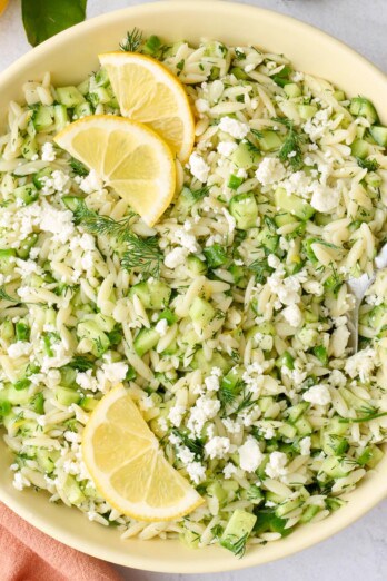 Orzo cucumber salad recipe.
