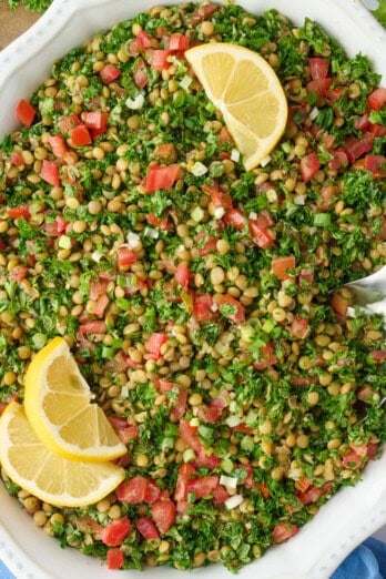 Lentil tabbouleh salad recipe.