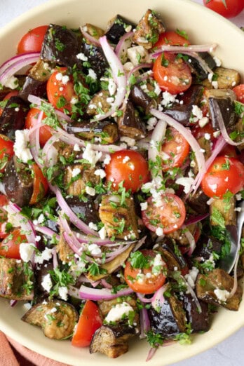 Eggplant tomato salad recipe.