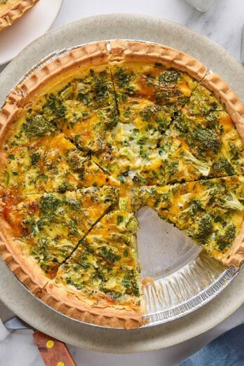 Broccoli cheese quiche recipe.