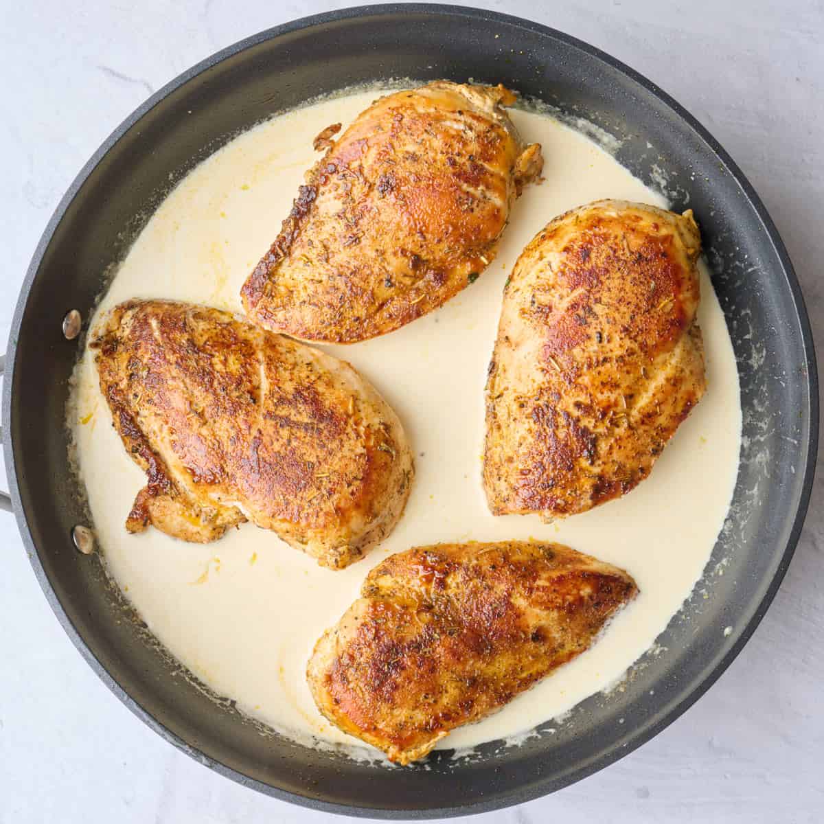 After stirring with lemon stirred in and chicken added.