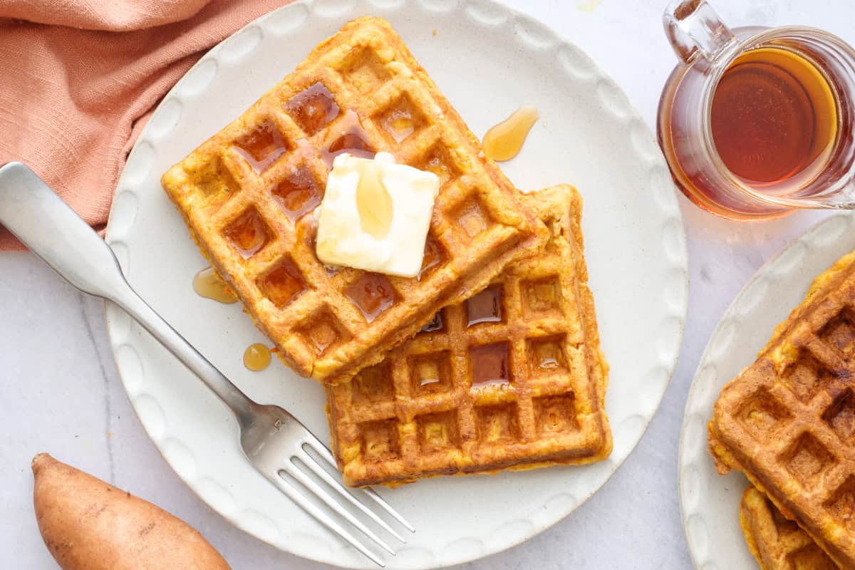 Best leftover sweet potato waffles.